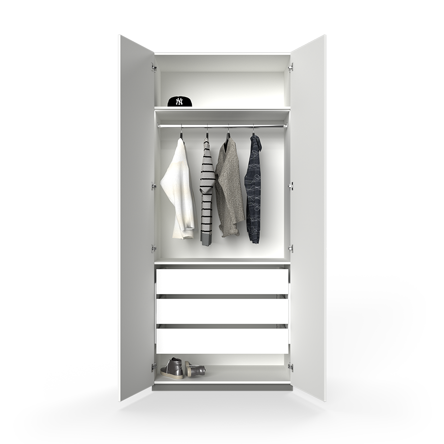 A Wardrobe with integrated lighting